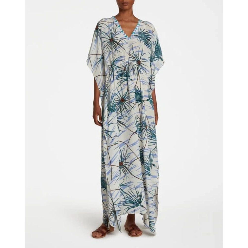 New NWT Emporio Sirenuse Caftan Dia Papyrus Silk
